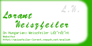 lorant weiszfeiler business card